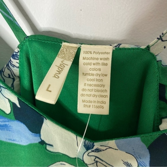 Japna Size Large Green Floral Ruffle Tank Blouse NEW - Picture 6 of 7